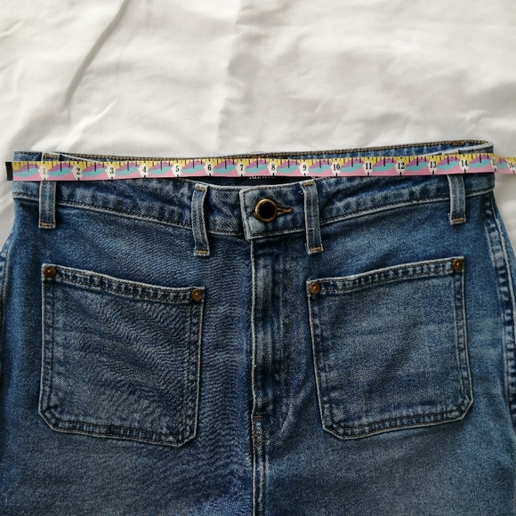 Khaite Raquel Patch Pocket Crop Flare Jeans In Vintage Blue 30 - Picture 14 of 16